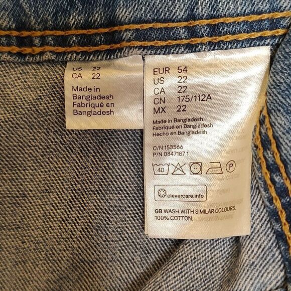 Divided by H&M Cotton Button Front Denim Skirt Size 22 - Picture 5 of 8